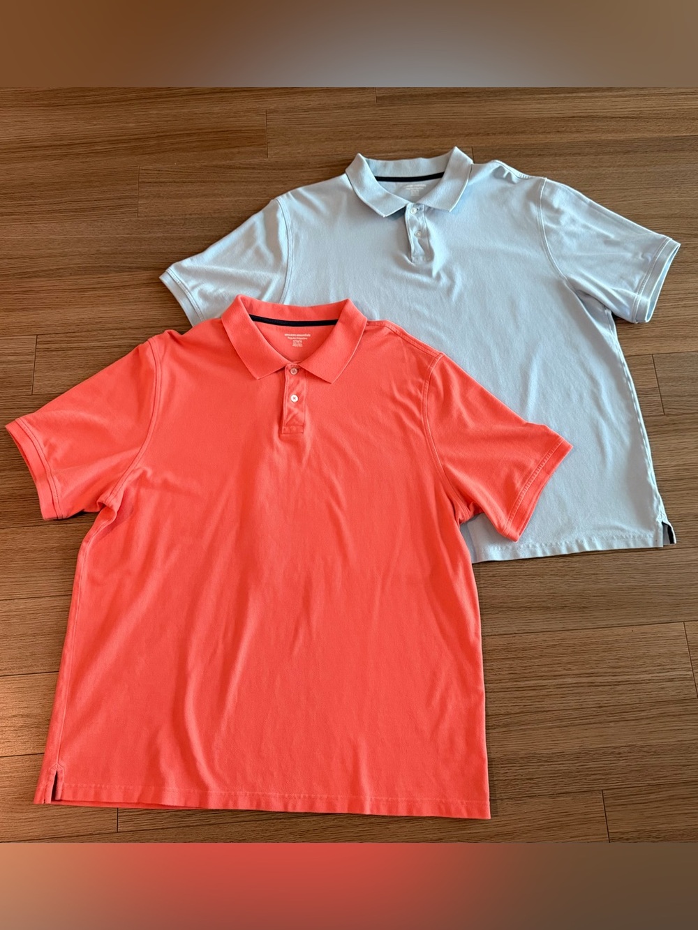 Men's Polo Shirts XL 100% Cotton Regular Fit Blue Orange Set of 2 - Picture 6 of 15